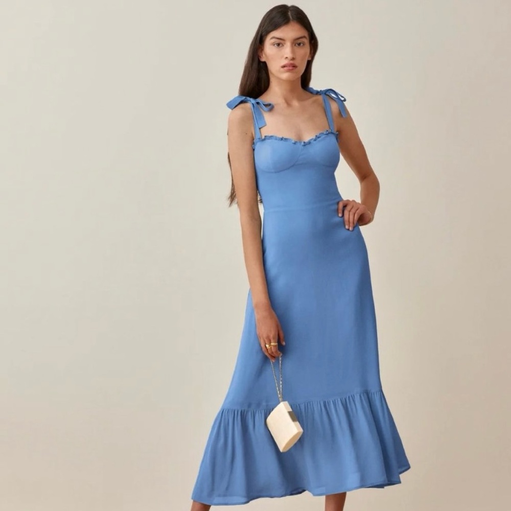 Reformation Nikita Dress in Azure